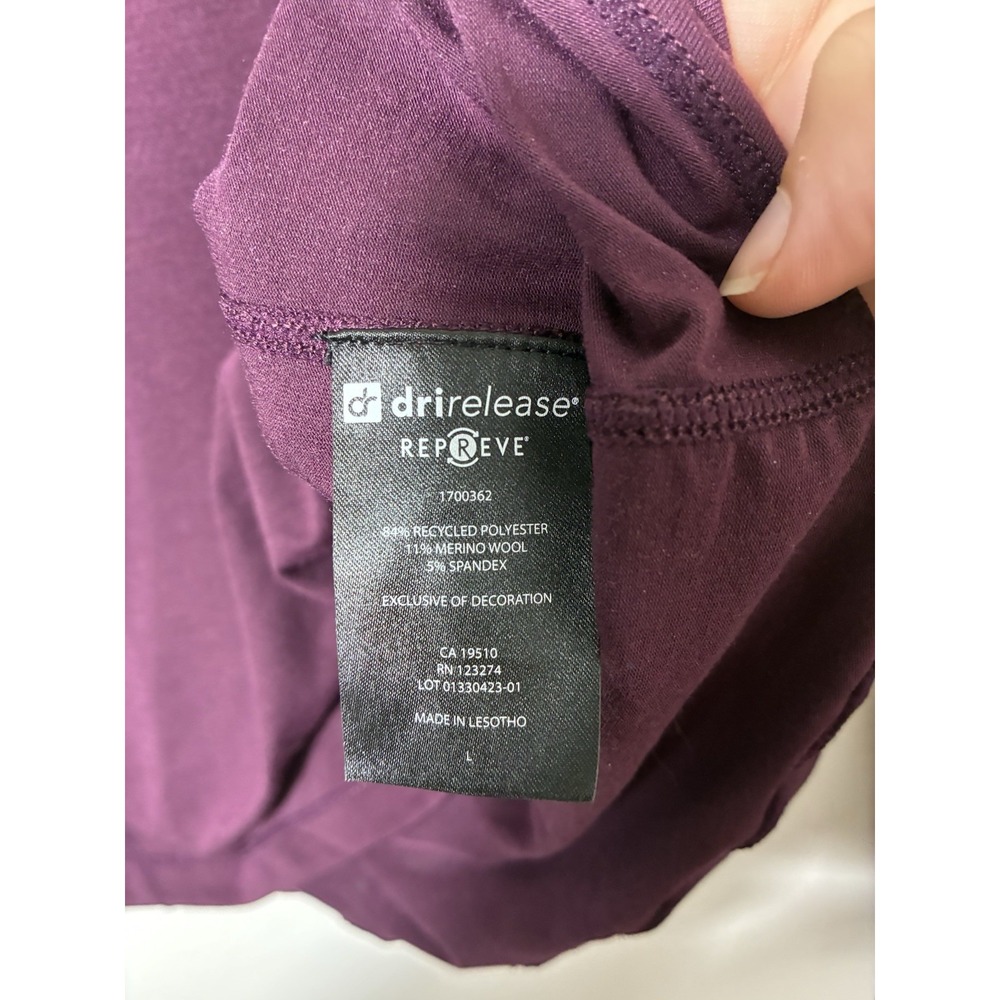Paradox Merino Wool Blend Baselayer Pullover Top Women's Large Burgundy Outdoor - Picture 4 of 8